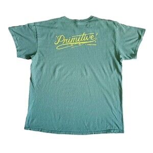 Primitive Apparel T-Shirt Men's Size Large Green Double Sided Graphic